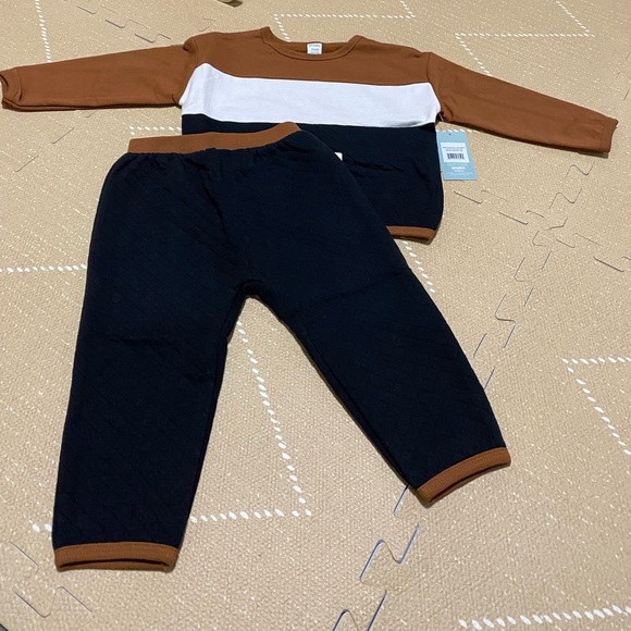 PL Baby By Petit Lem Quilted Colorblock Jogger Set - Picture 5 of 7